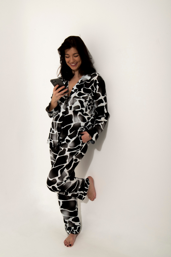 Pyjama "in&out" Adèle noir et blanc